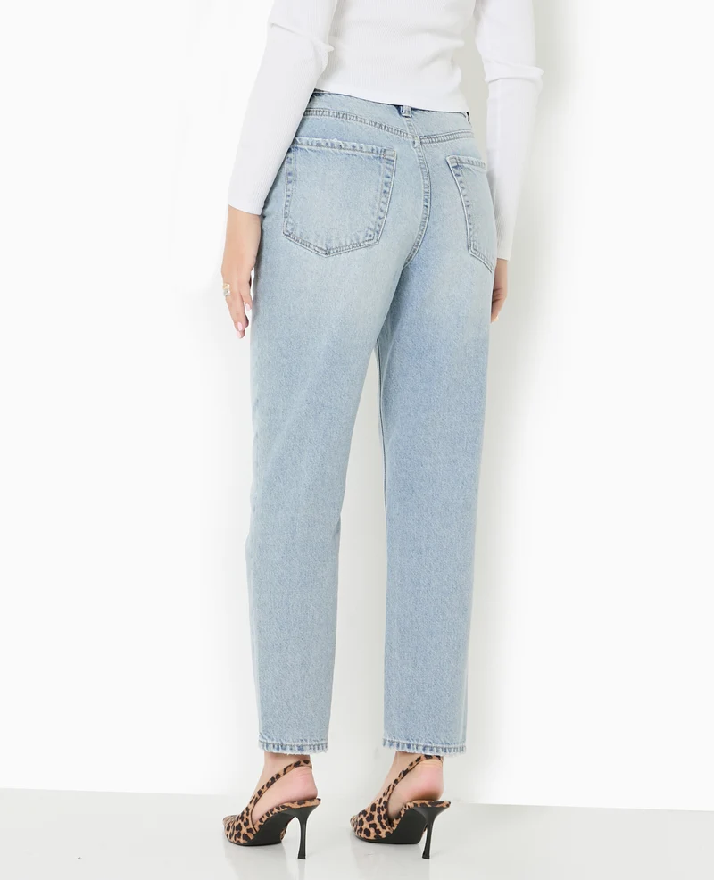 Jean mom taille haute