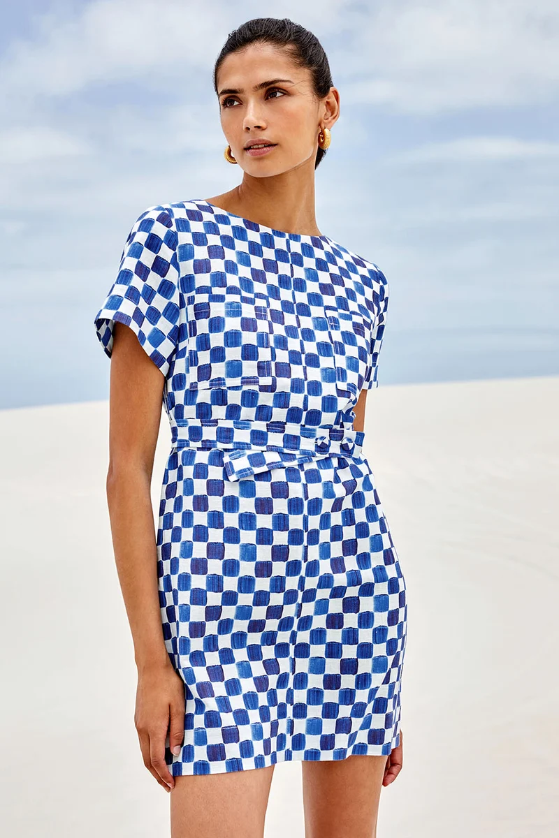 Robe Gaïa Echec et Mat Bleu