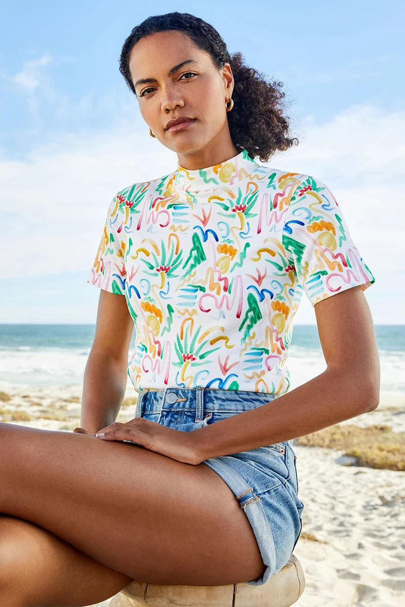 Top Ariane en coton Hawaï