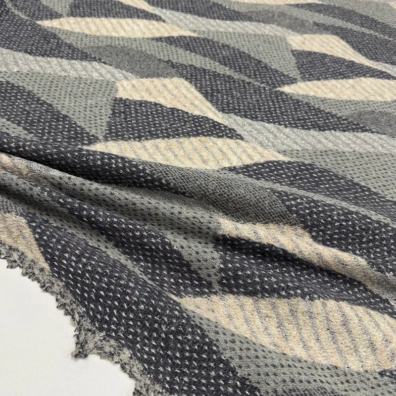 Tissu Maille Jacquard, Laine - Tissé Métallisé, Brillia