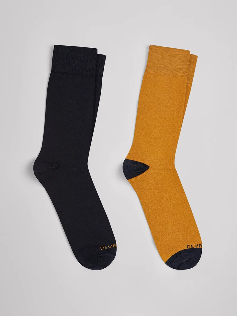 Lot de 2 paires de chaussettes unies