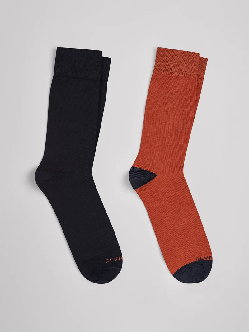 Lot de 2 paires de chaussettes unies
