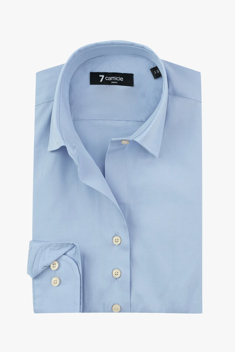 Linda Essentials Poplin Stretch Women Shirt Light Blue