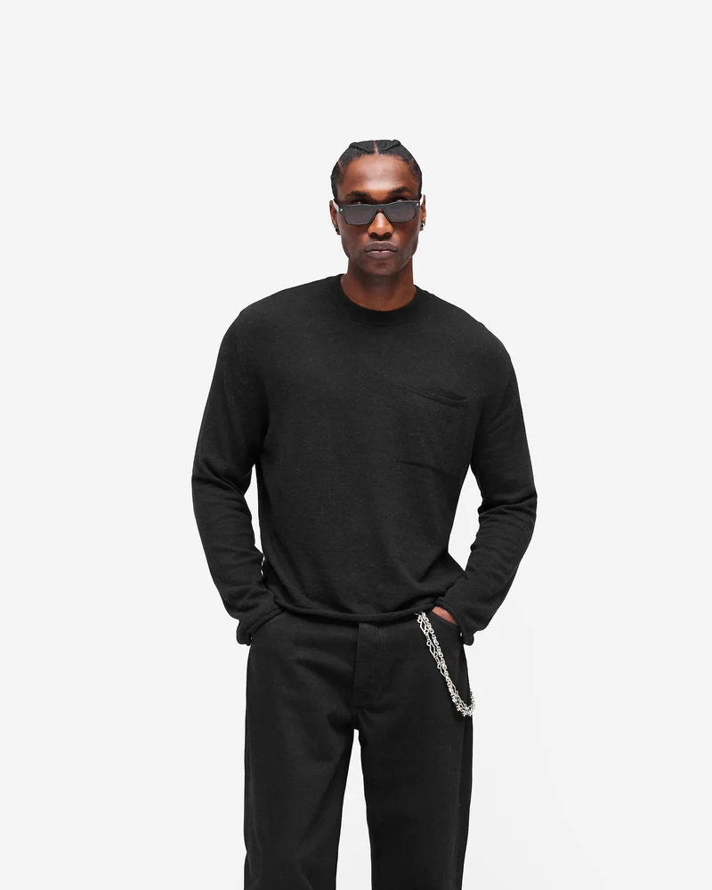 GH Knitted Long Sleeve Top - Jet Black