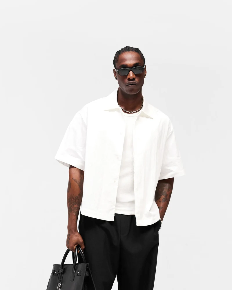 Initial Short Sleeve Shirt - Flat White