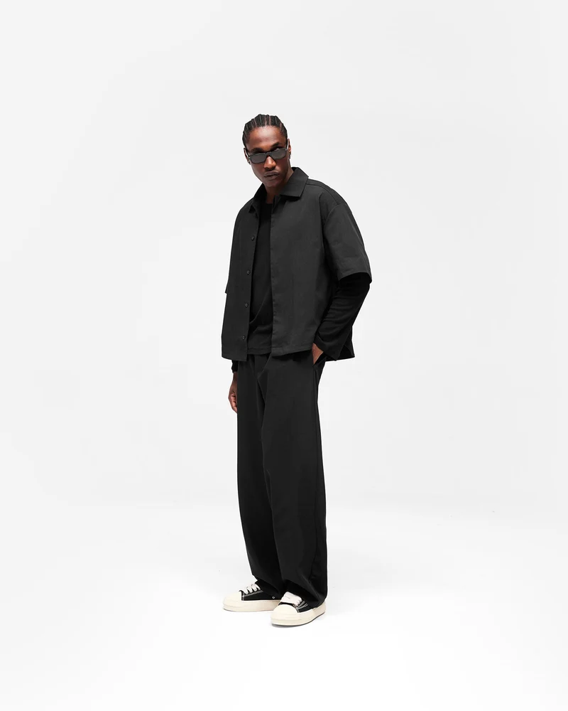Initial Short Sleeve Shirt - Jet Black