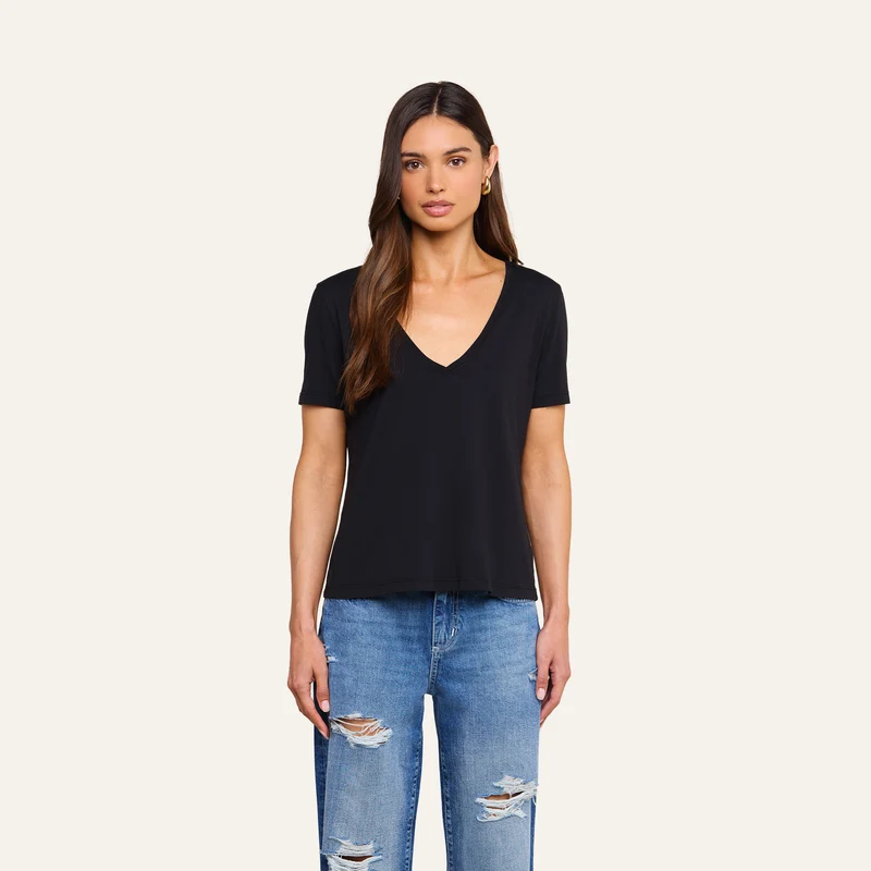 Brianna Cotton V-Neck Tee