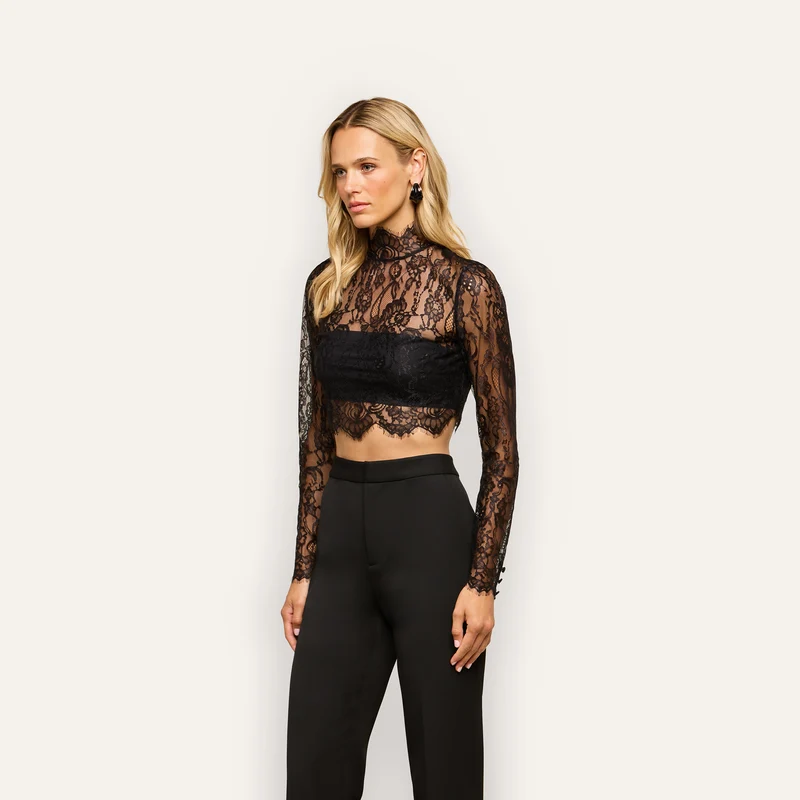 Henriette Cropped Lace Top