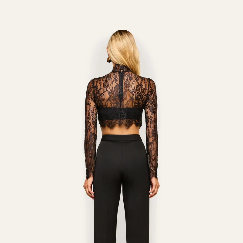 Henriette Cropped Lace Top