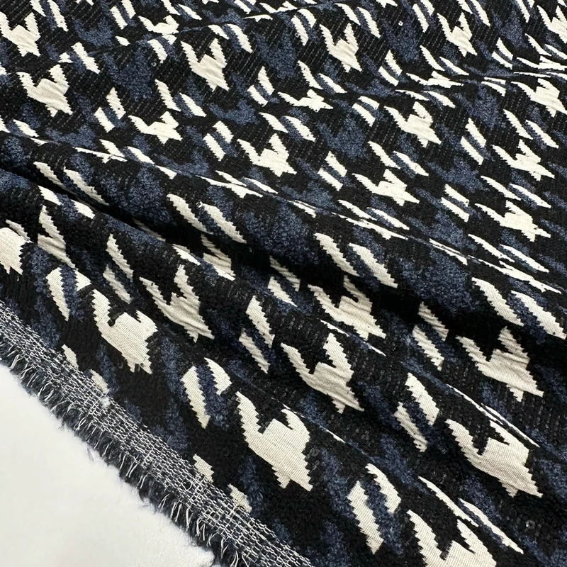 Tissu Manteau Brodé, Laine Paillettes - Brando