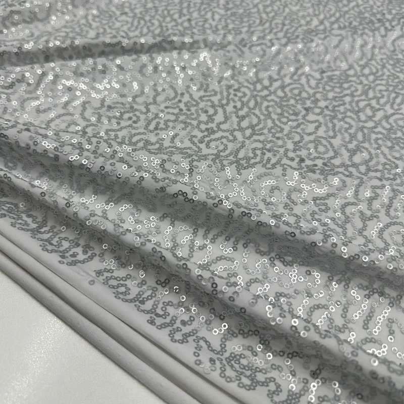 Tissu Jersey Lycra Brodé, Paillettes - Sparka