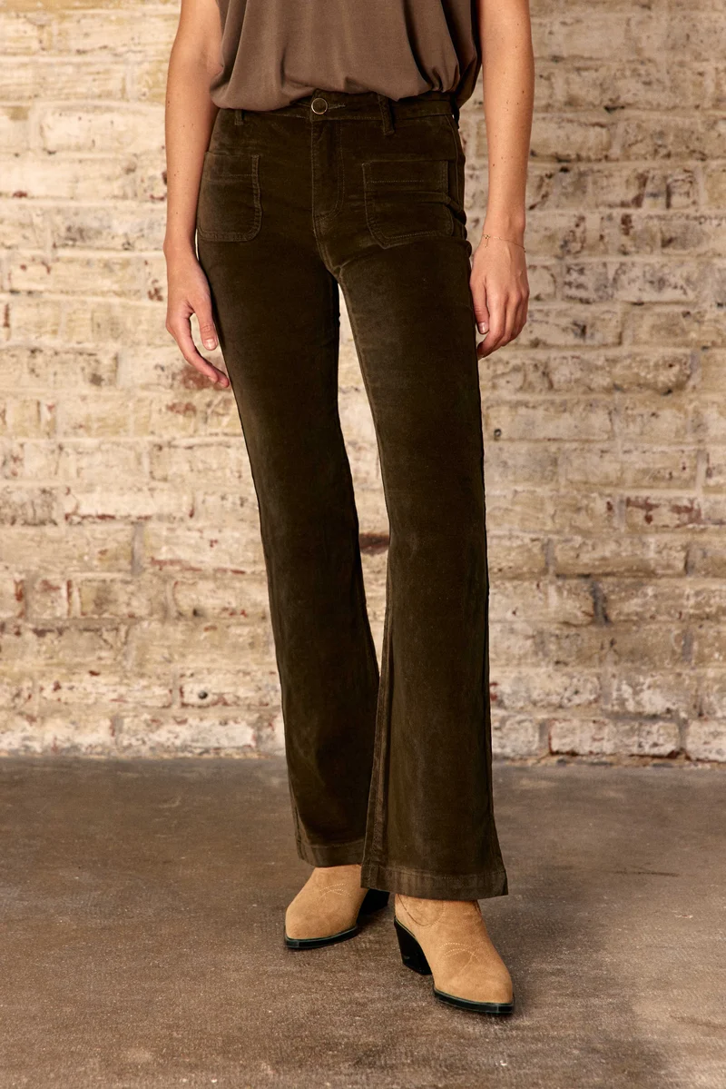 Sonny - Pantalon flare en velours