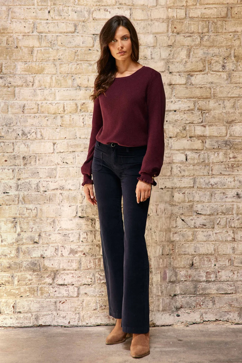 Sonny - Pantalon flare en velours