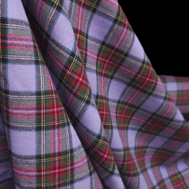 Flanelle de coton haut de gamme | Tartan Lavande