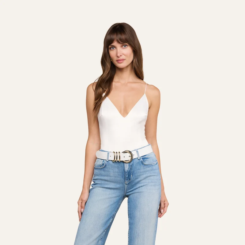 Dara Stretch Satin Bodysuit