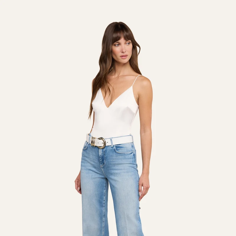 Dara Stretch Satin Bodysuit
