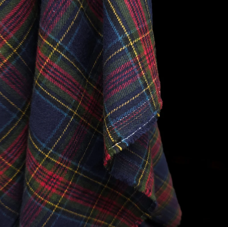 Flanelle de coton haut de gamme | Tartan Marine