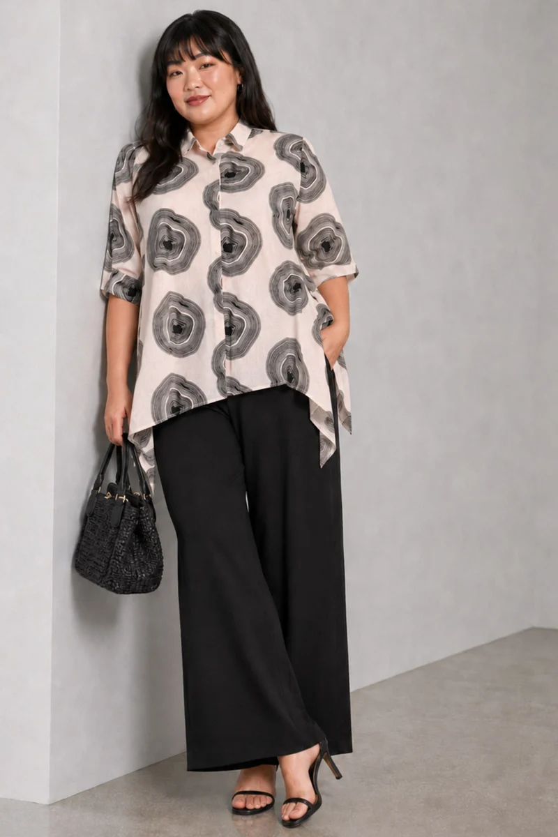 Noren|Cotton Handkerchief Hem Shirt