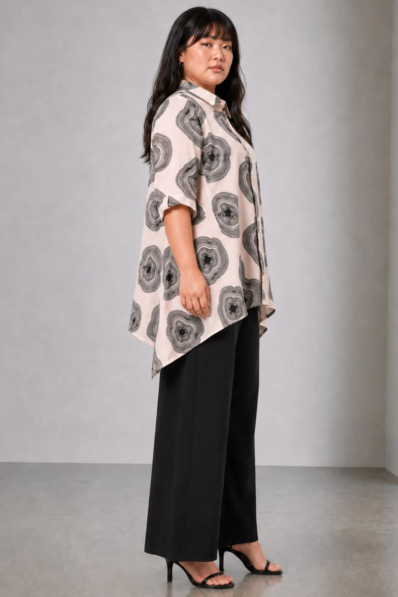 Noren|Cotton Handkerchief Hem Shirt