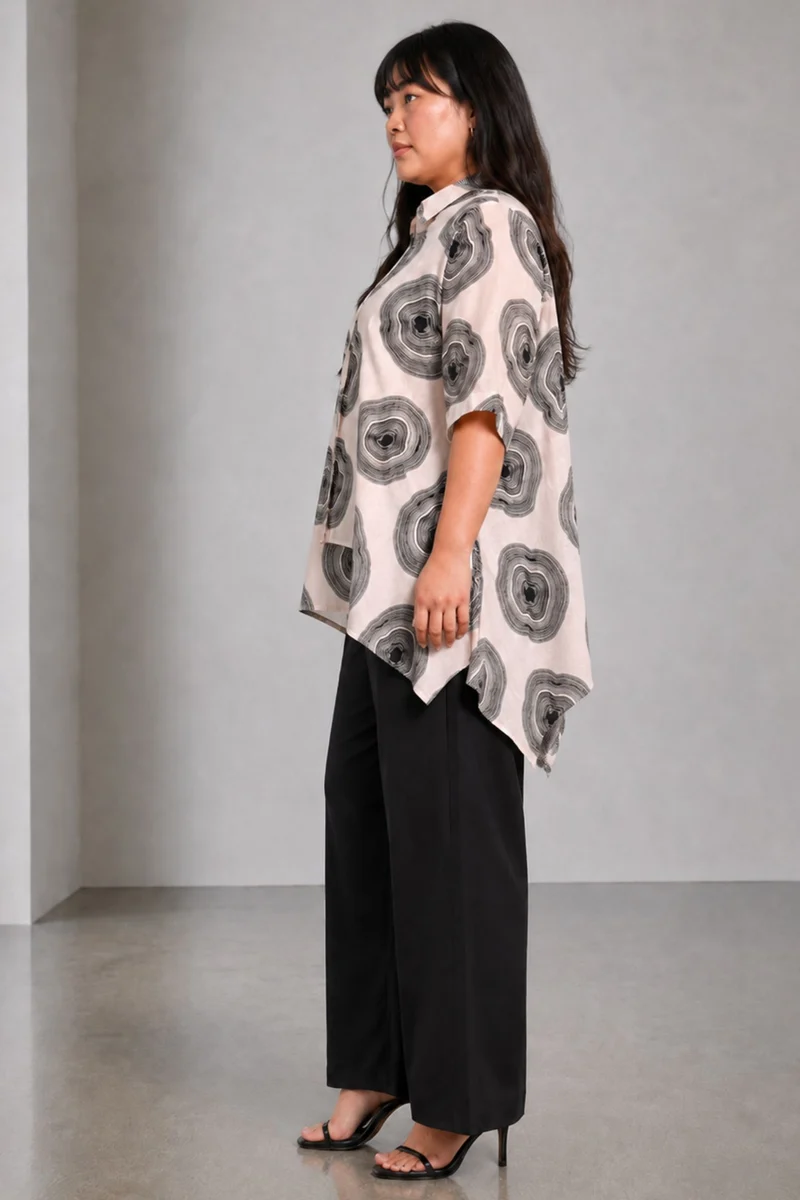 Noren|Cotton Handkerchief Hem Shirt