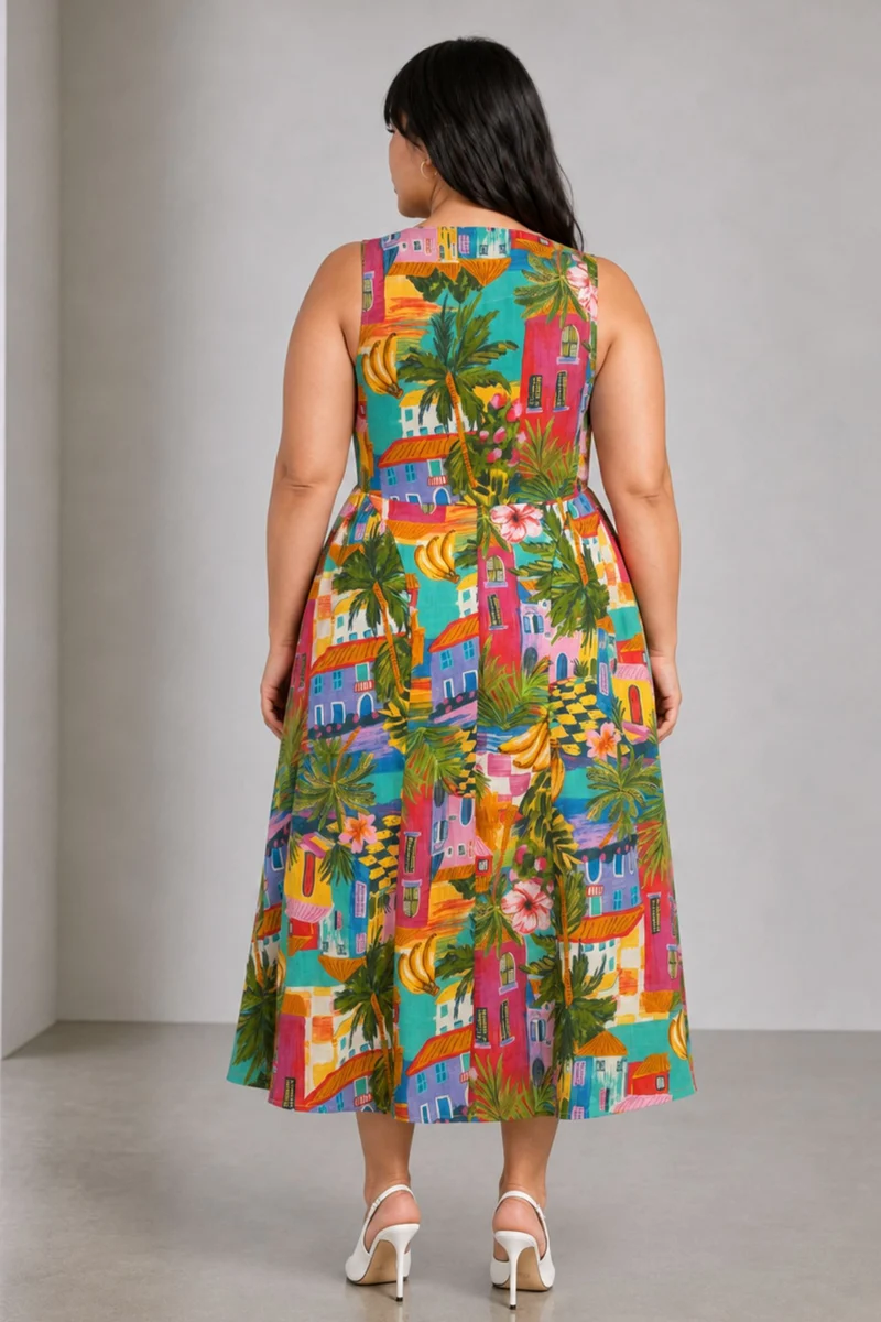 Maro|Cotton Vneck Maxi Shirt Dress