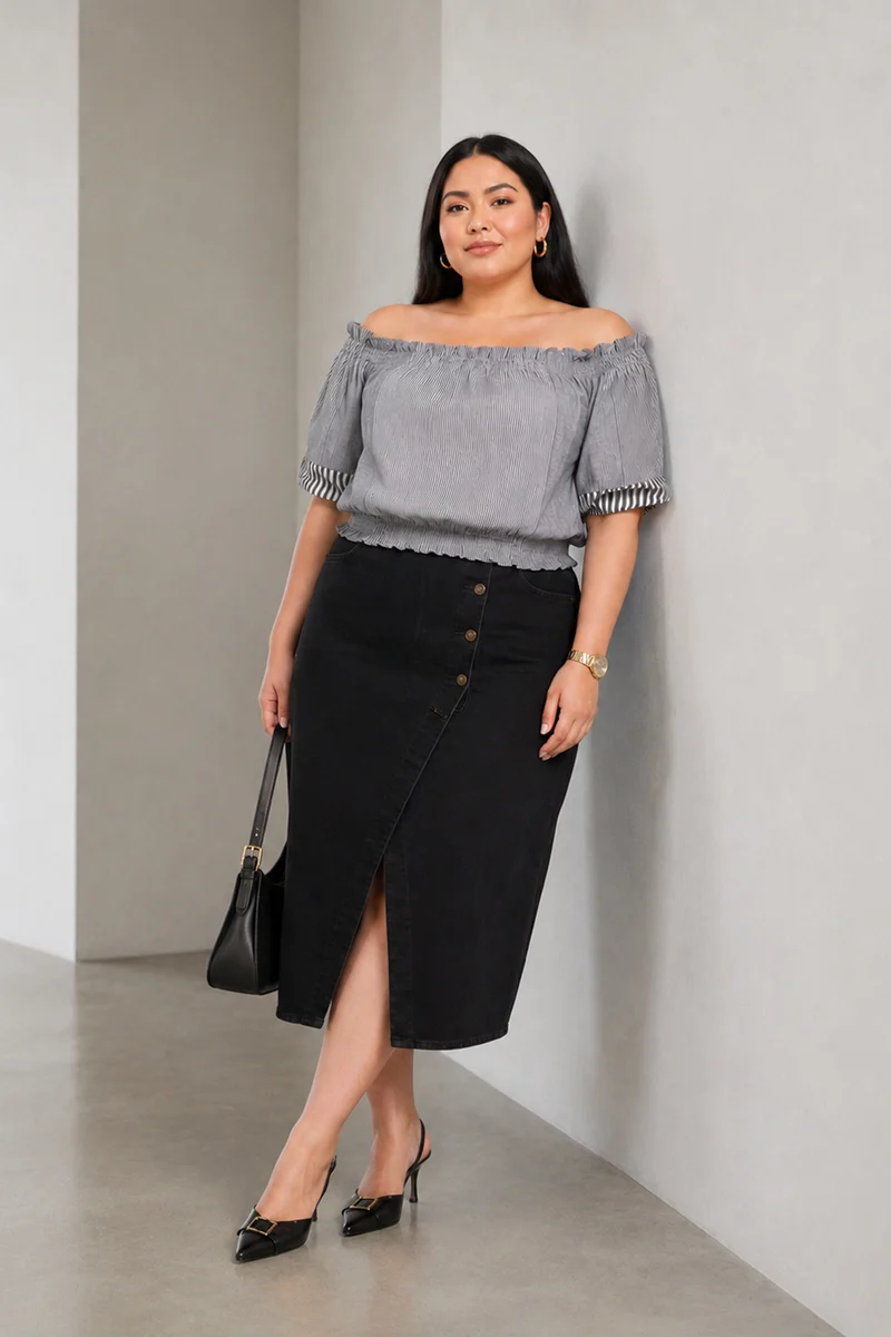 Aris|Cotton Off Shoulder Crop Top