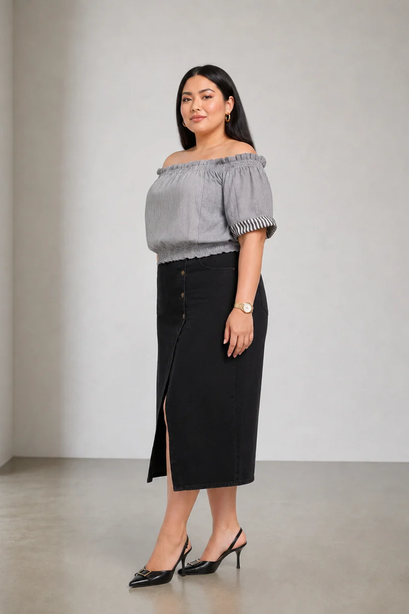 Aris|Cotton Off Shoulder Crop Top