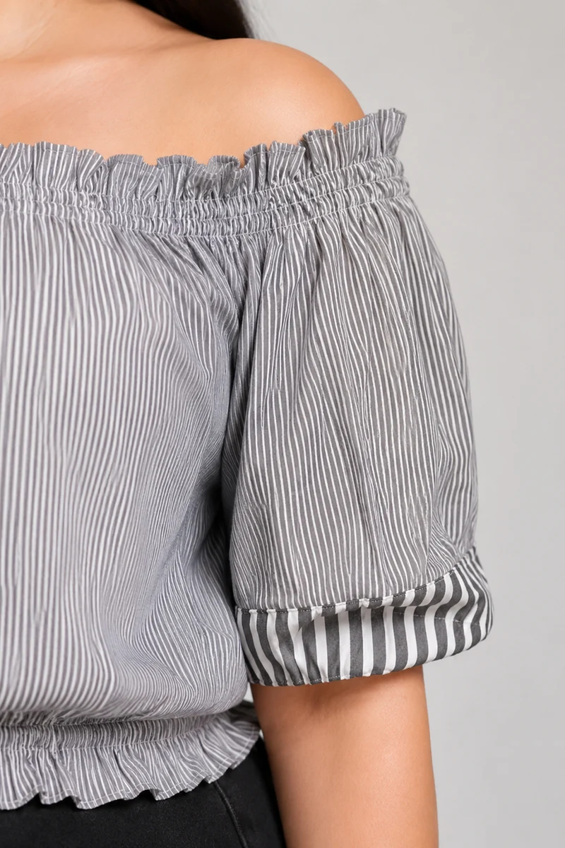 Aris|Cotton Off Shoulder Crop Top