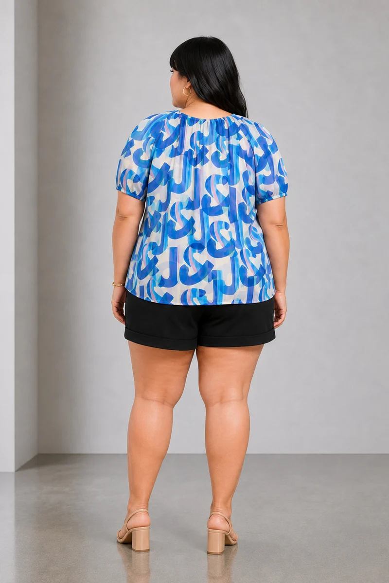 Atria|Cotton Elasticated Scoop Neck Top