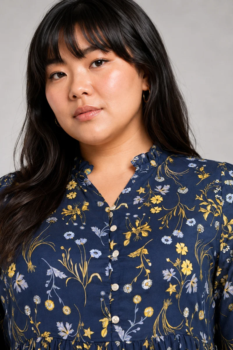 Vanya|Cotton Midi Tier Dress With Ruffles