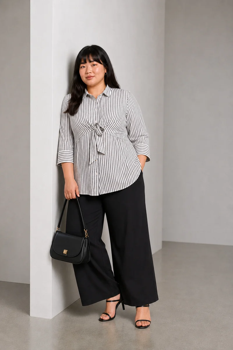 Ceris|Cotton Shirt With Tieup