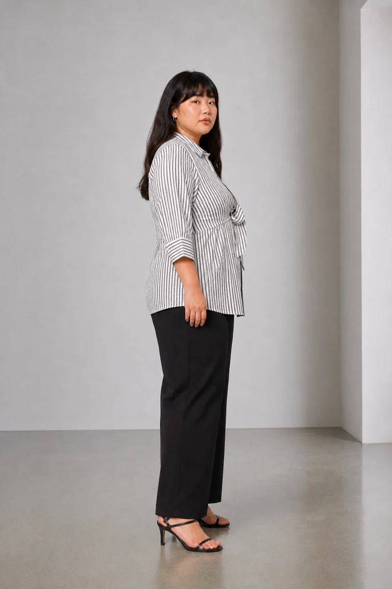Ceris|Cotton Shirt With Tieup