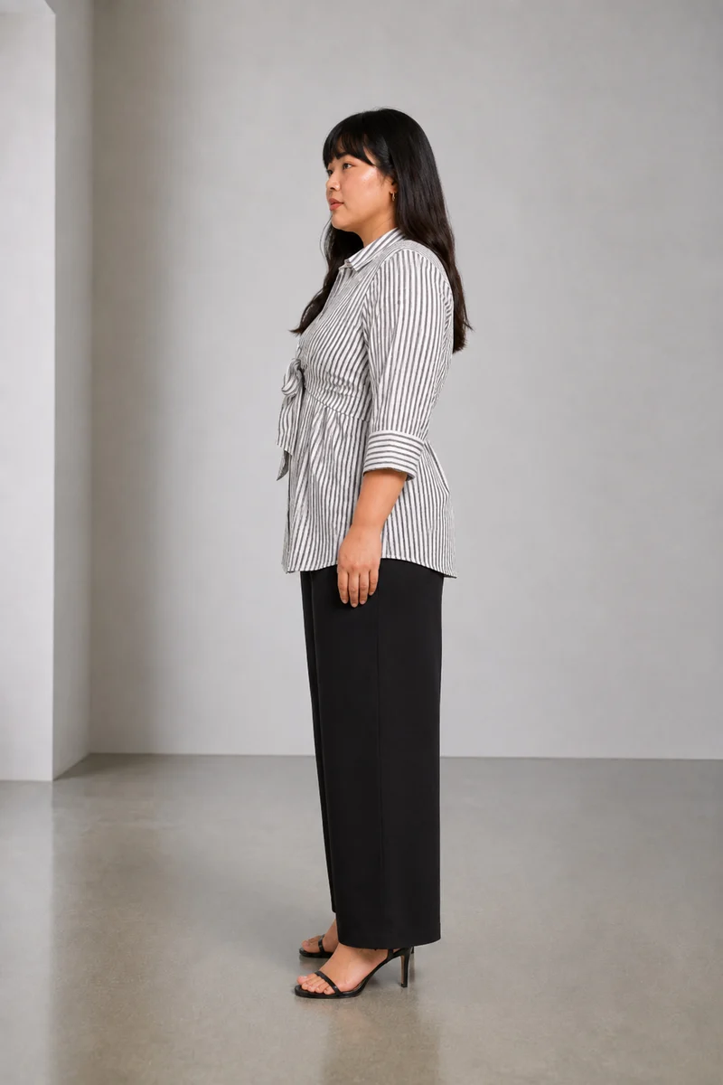 Ceris|Cotton Shirt With Tieup