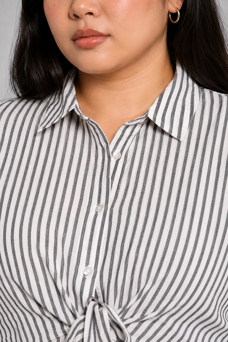 Ceris|Cotton Shirt With Tieup