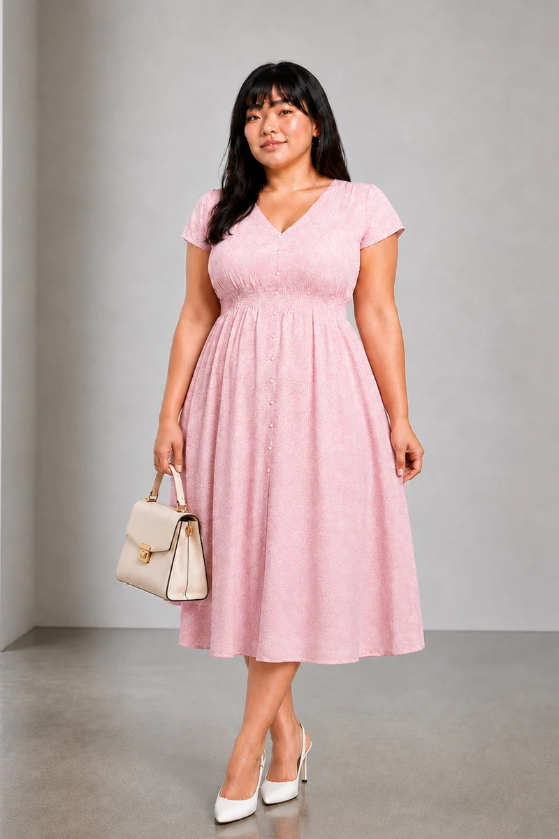 Nera|Cotton Smocked Midi Dress