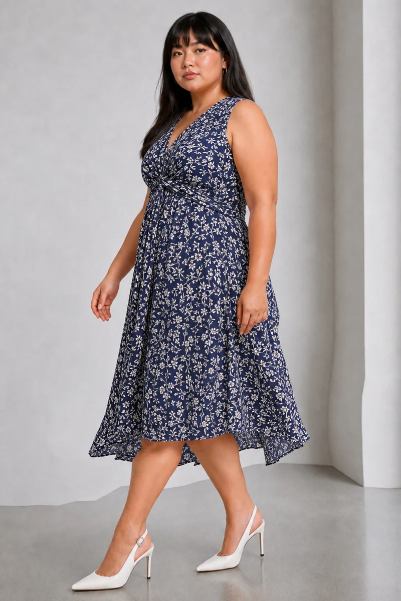Elys|Printed Twist Knot Dress