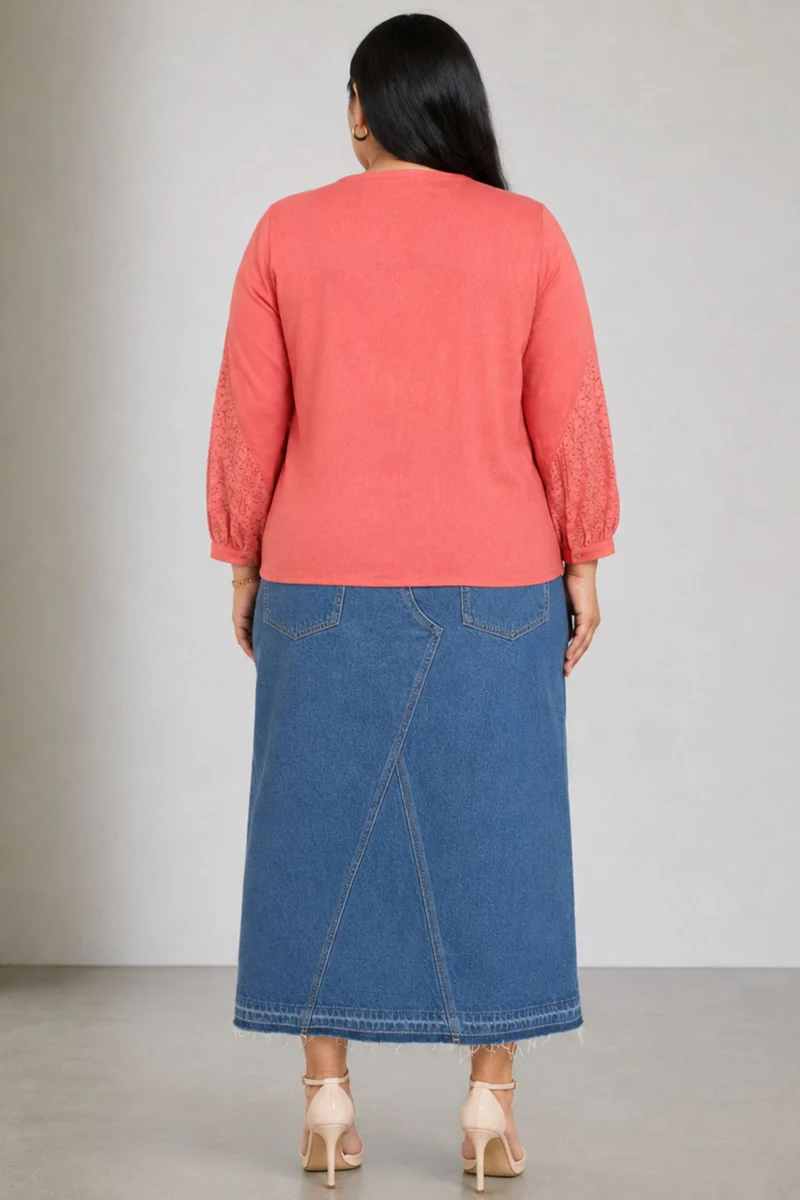 Pavon|Viscose Lace Insert Top