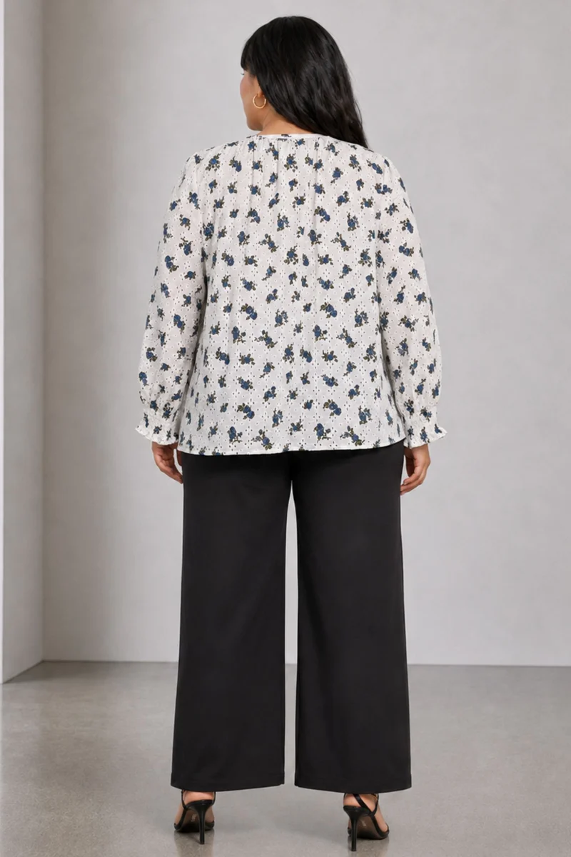 Cirea|Floral Schiffli Embroidered Top