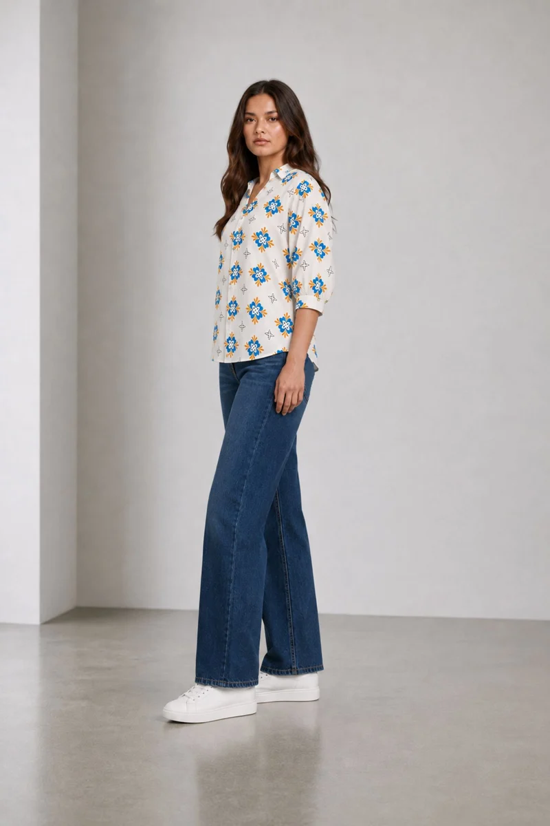 Nivia|Viscose Printed Relaxed Shirt