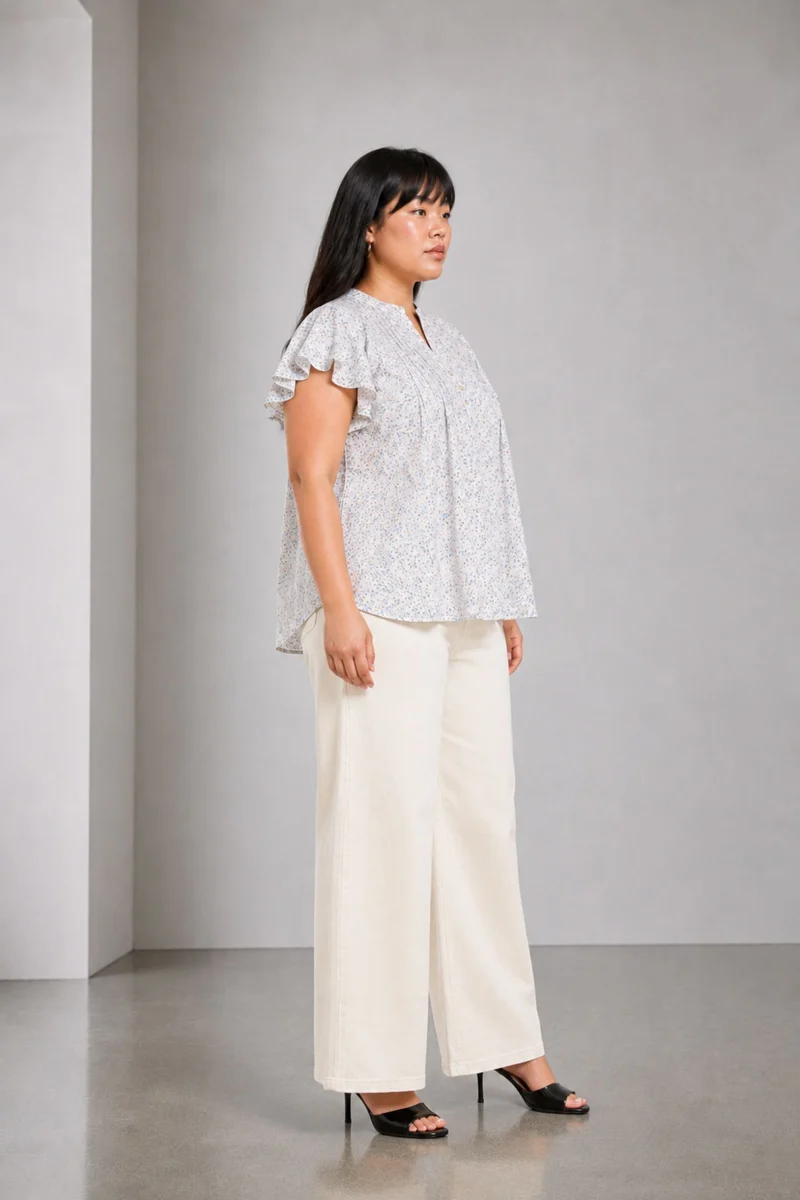 Pintor|Cotton Relaxed Fit Pintuck Top