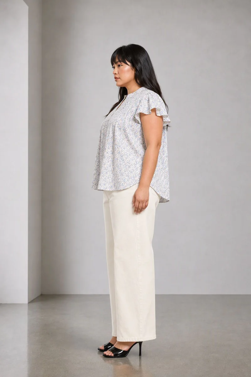 Pintor|Cotton Relaxed Fit Pintuck Top