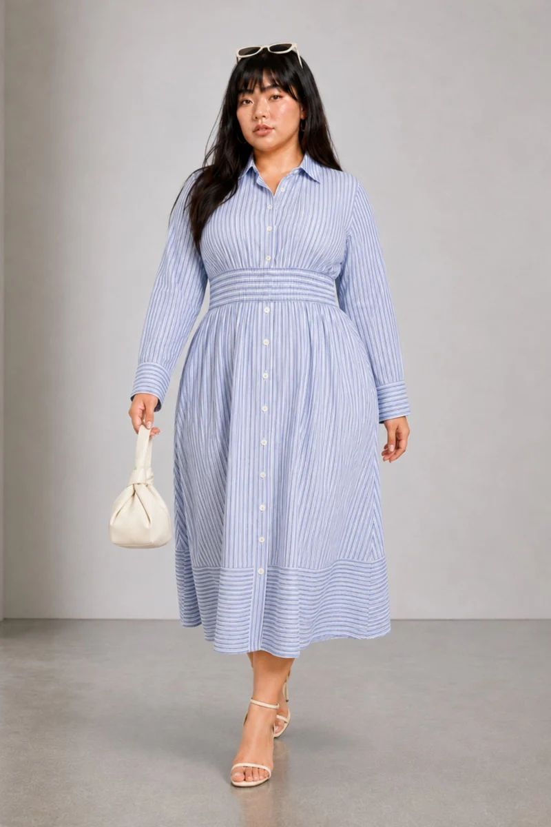 Mora|Cotton Striped Maxi Dress