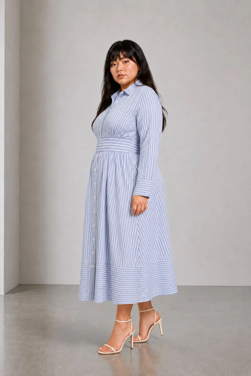 Mora|Cotton Striped Maxi Dress