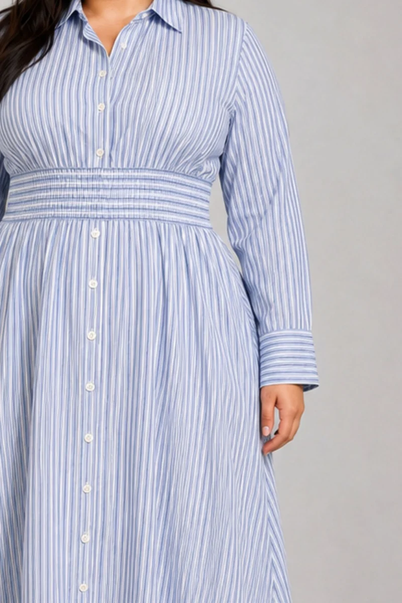 Mora|Cotton Striped Maxi Dress