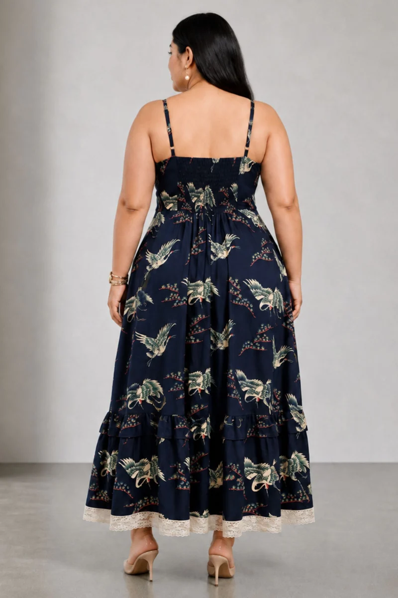 Brelle|Viscose Fit Flare Maxi Dress