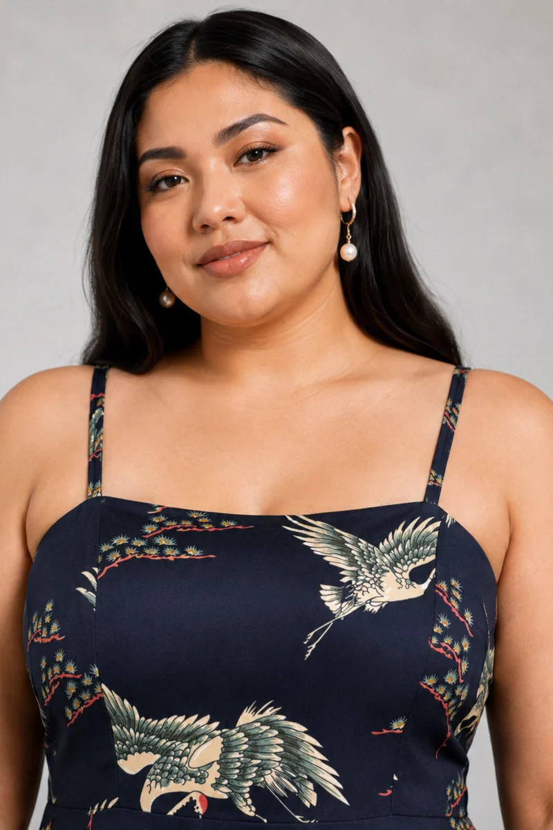 Brelle|Viscose Fit Flare Maxi Dress