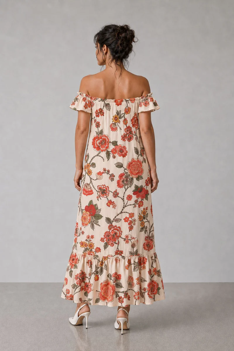 Lunai|Linen Off Shoulder Tiered Maxi Dress