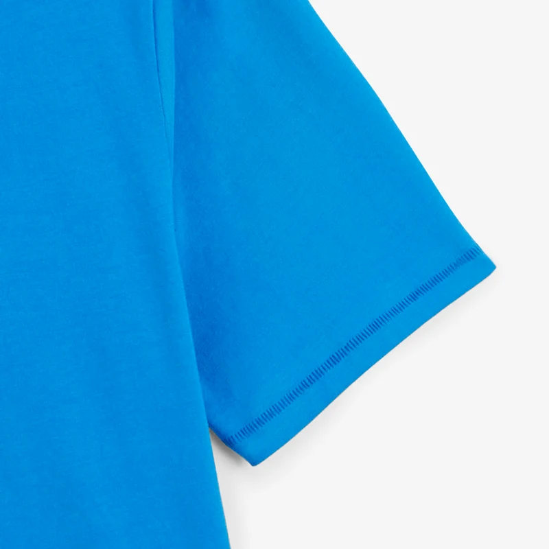 T-shirt manches courtes coton bleu badge bouclette SBPLAY