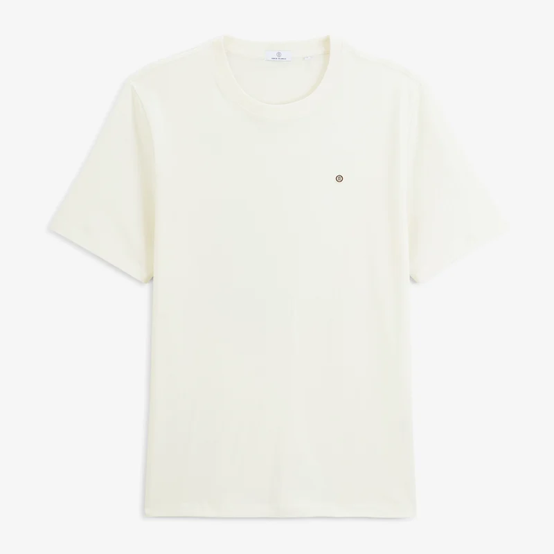 T-shirt manches courtes coton blanc cassé BLANCO SQUAD Théo