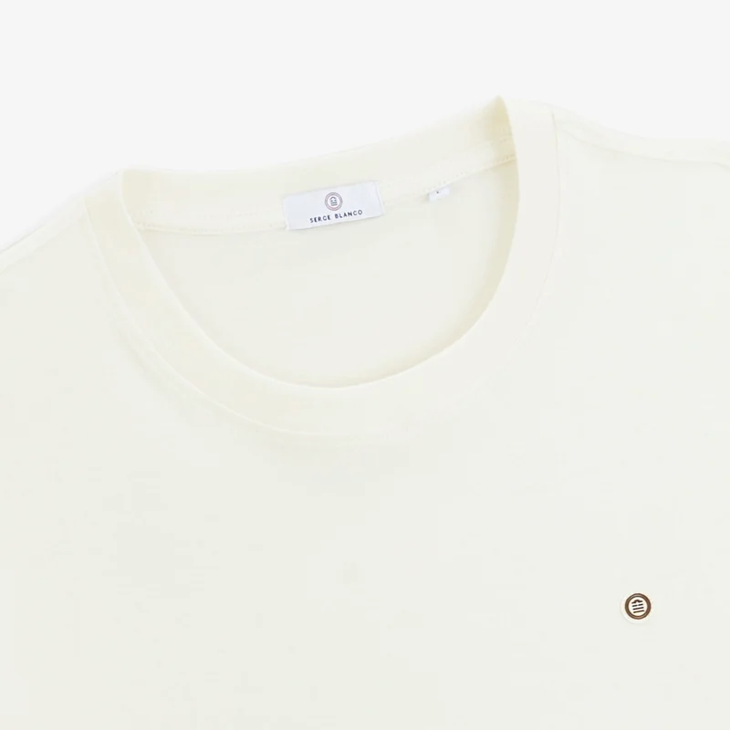 T-shirt manches courtes coton blanc cassé BLANCO SQUAD Théo